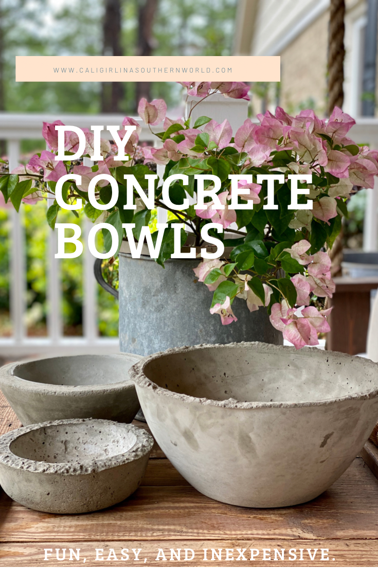 Pinterest Pin for DIY Concrete Bowls.