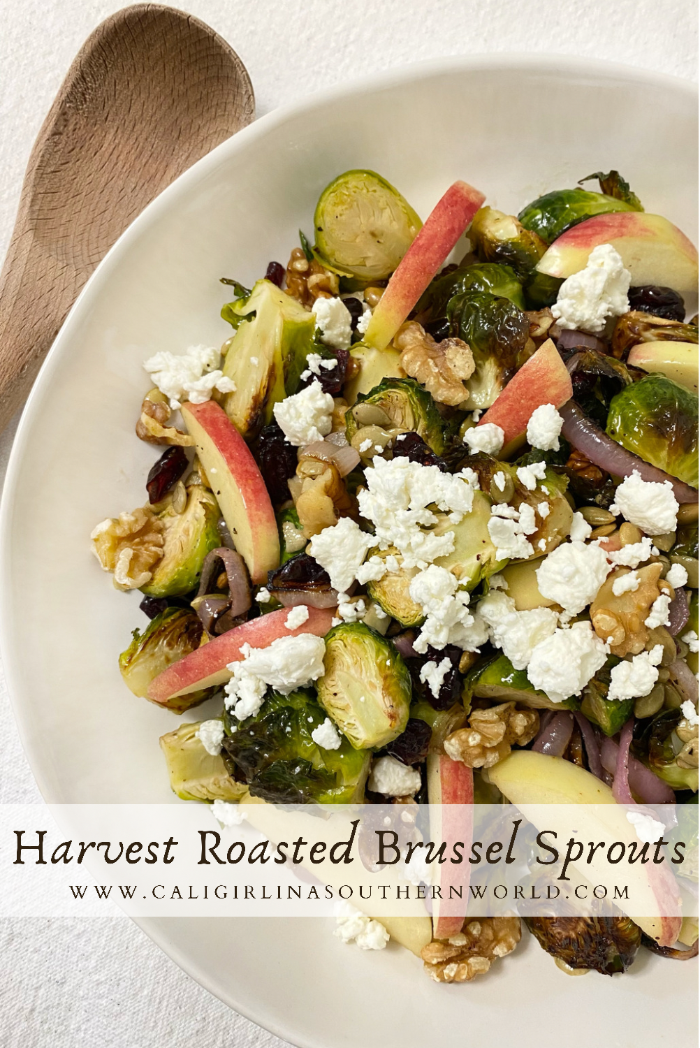 Pinterest Pin for Harvest Roasted Brussel Sprouts