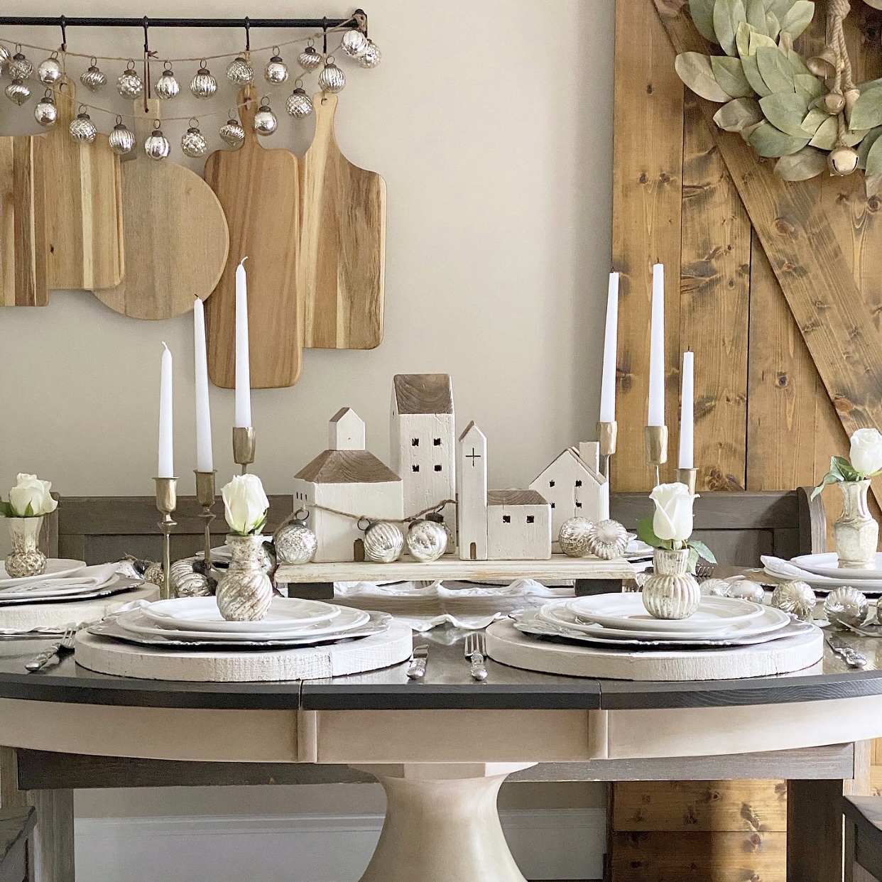 Brass Candlesticks on a Farm Table