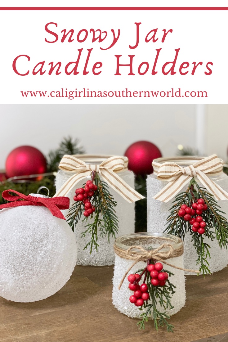 DIY Sparkling Snowy Candle Holder - Domestically Blissful