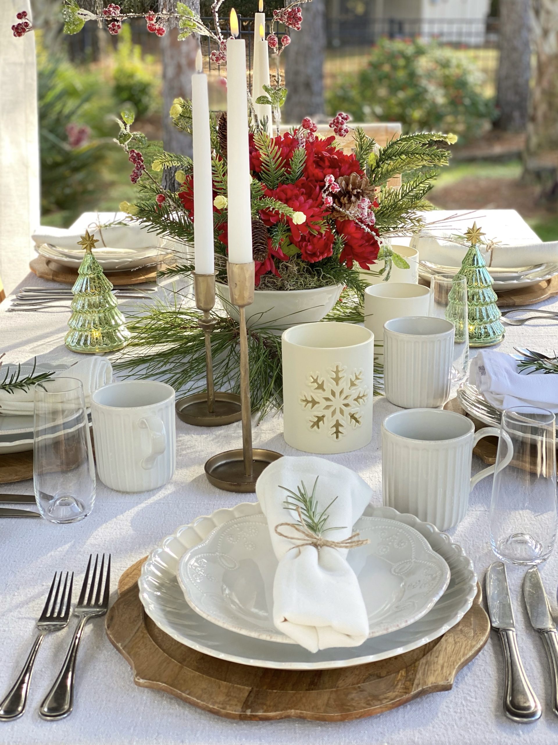 Christmas tablescape with Lenox.
