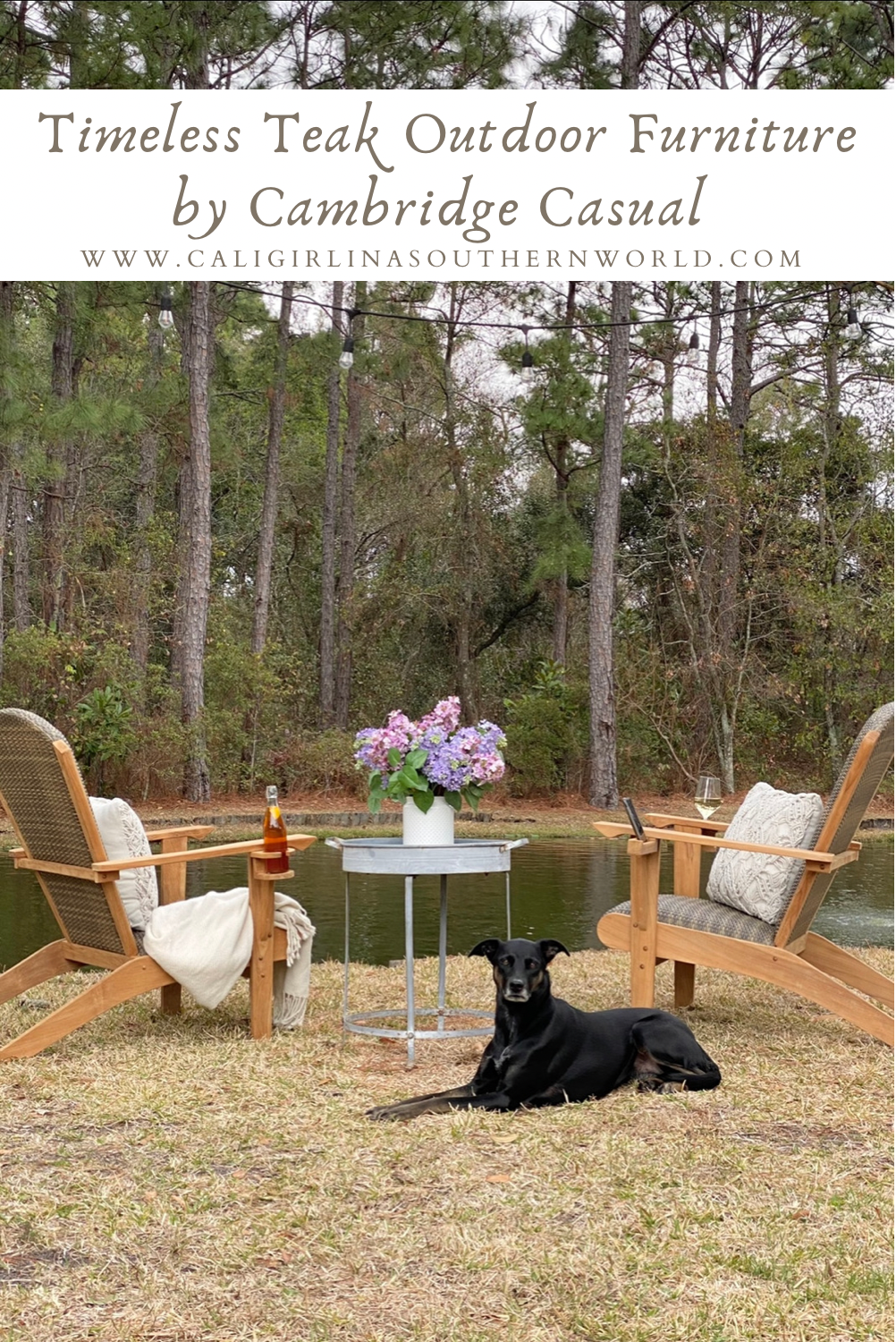 Pinterest Pin for Timeless Teak Outdoor Furniture by Cambridge Casual.