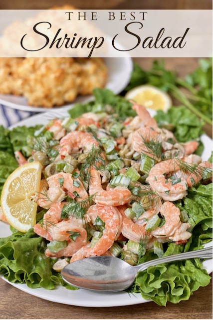 Pinterest Pin for The Best Shrimp Salad.