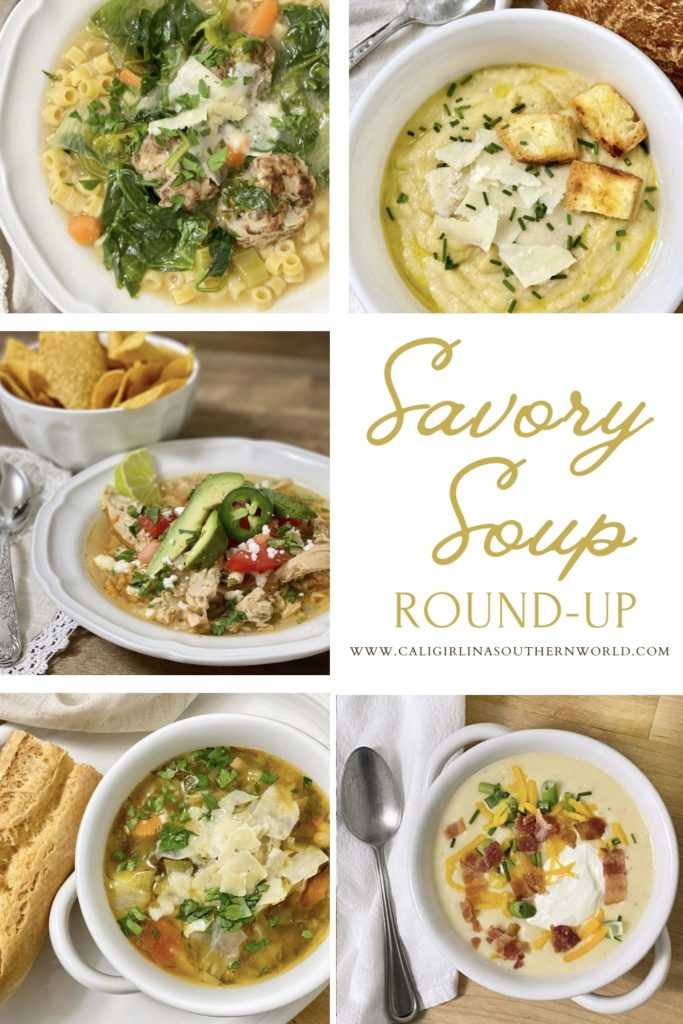 Pinterest Pin for Savor Soup Round-Up.