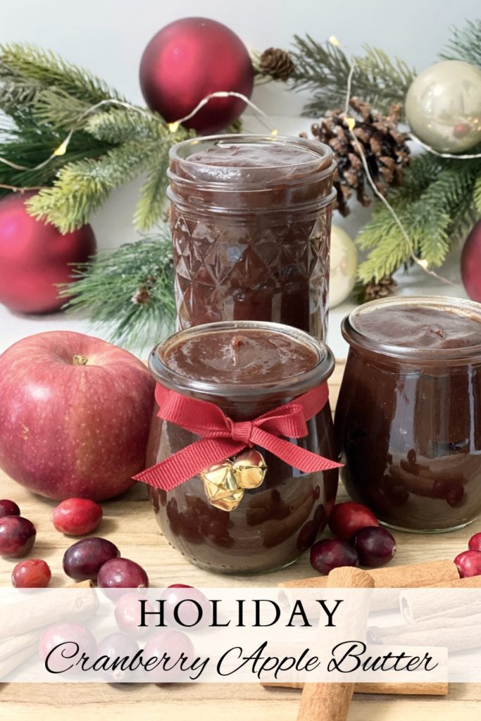 Pinterest Pin for Holiday Cranberry Apple Butter
