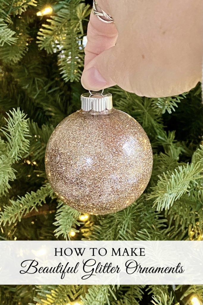 Pinterest Pin for How to Make the Most Beautiful Glitter Ornaments.