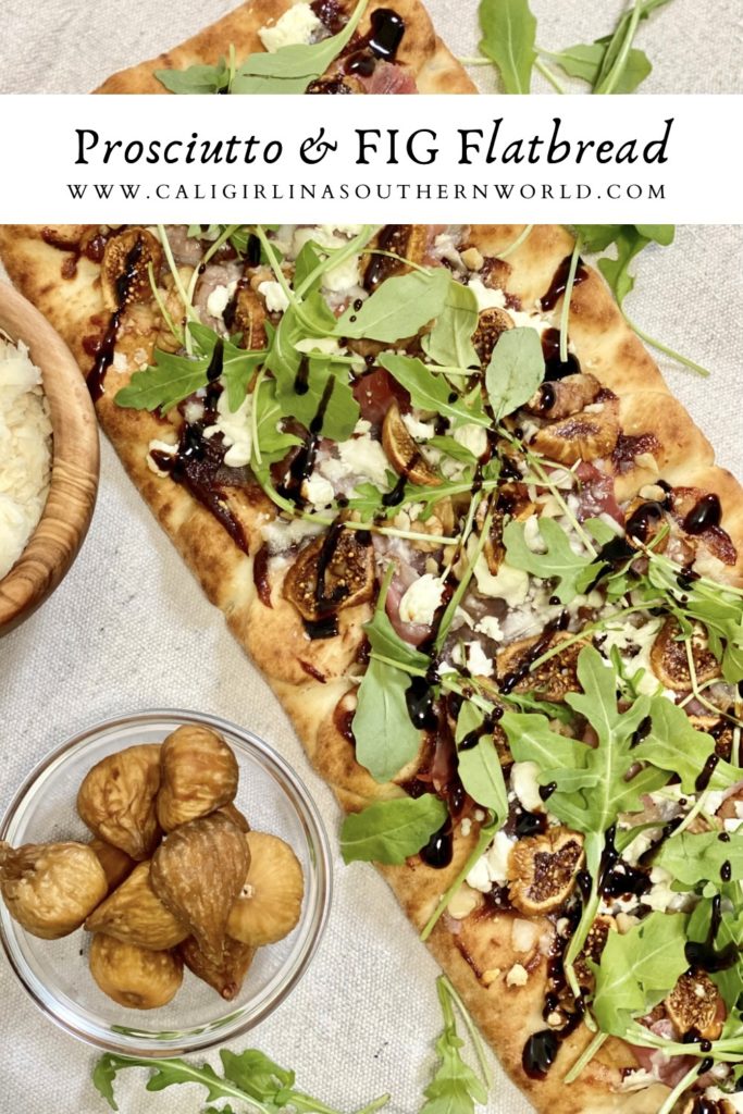 Pinterest Pin for Prosciutto and Fig Flatbread.