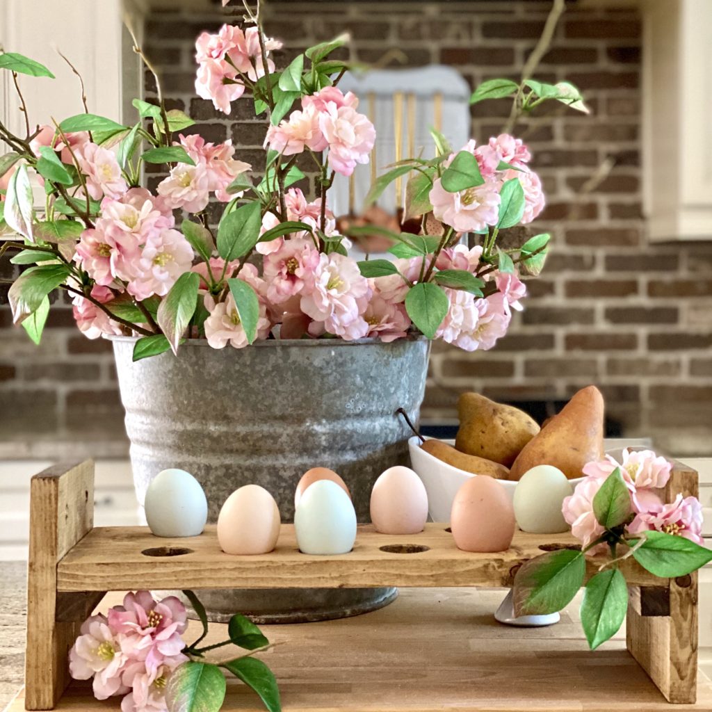 Wooden Happy Easter Bunny Hen Eggs Shelves Eggs Holder Rack DIY