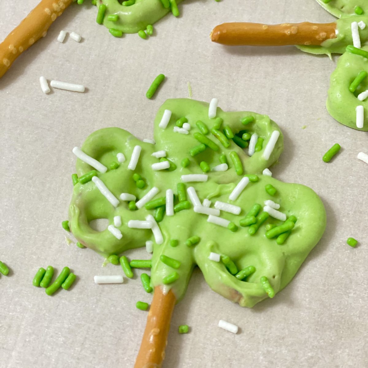 Pretzel Shamrocks are the perfect sweet treat for St. Patrick's Day.